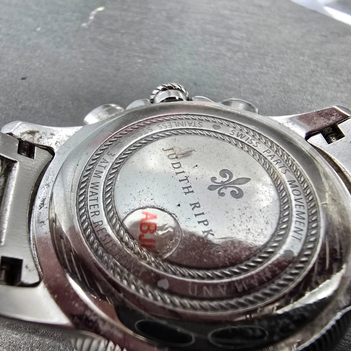 Judith Ripka Chronograph Watch Women 38mm MOP Dial Date Crystals Steel New Batt9
