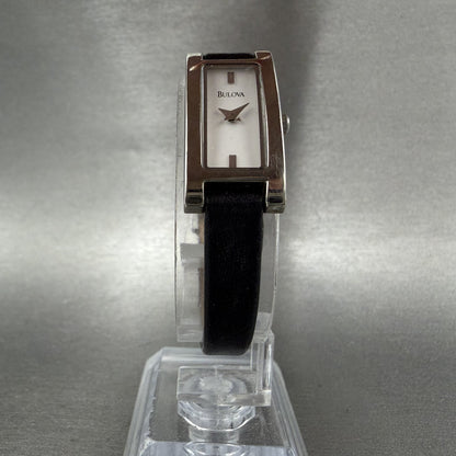 Bulova Tank Watch Women 14mm White Dial Silver Tone Rectangle 96L48 New Battery5