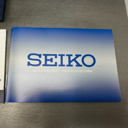 Seiko Presentation Watch Box Case Blue Cardboard W/Manuals Pillow P55
