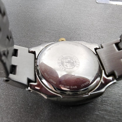 Citizen EcoDrive Watch Women 25mm White Dial Two Tone Date E011S049601 Run9