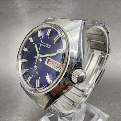 Orient HA Automatic Watch Men 38mm Blue Dial Steel Daydate Round 21J Runs2