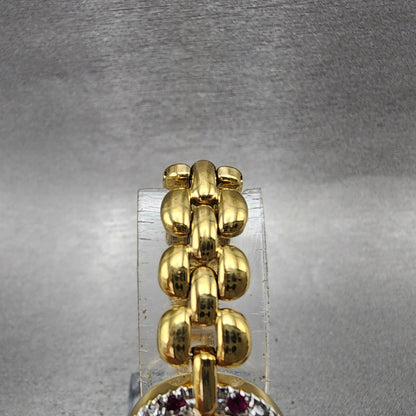Valentino Moradei Aurora Watch Women 20mm Silver Dial Gold Tone Ruby Bezel Runs4