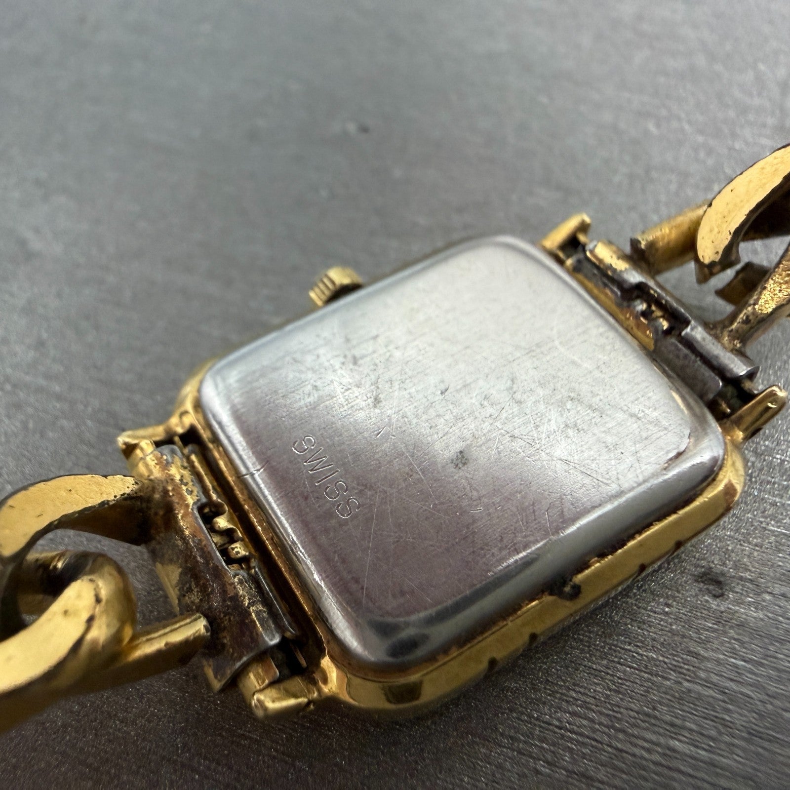 Tissot Watch Women 19mm Gold Dial Gold Tone Rectangle New Battery Vintage9