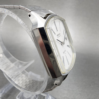 Seiko Delica Automatic Watch Women 24mm White Dial Silver Tone Date 241530303