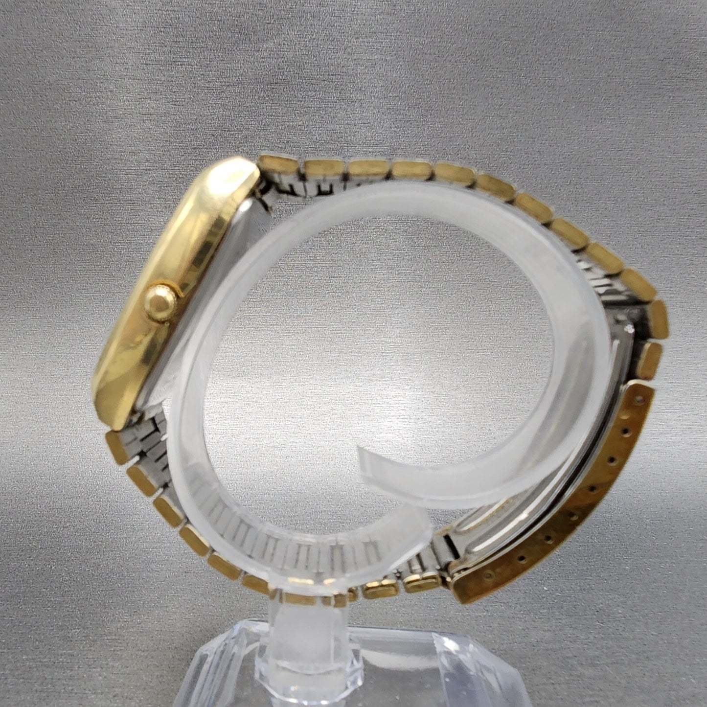 Seiko Analog Digital Watch Men 32mm Gold Dial Gold Tone H3575109 New Battery6
