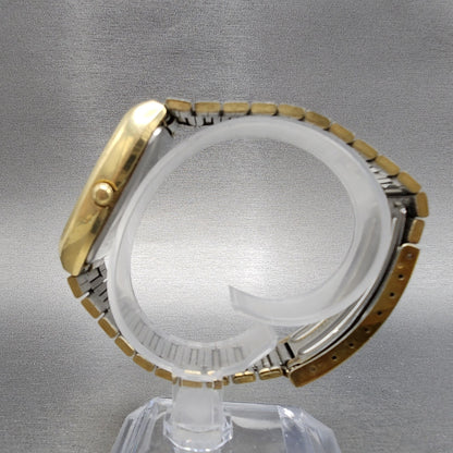 Seiko Analog Digital Watch Men 32mm Gold Dial Gold Tone H3575109 New Battery6