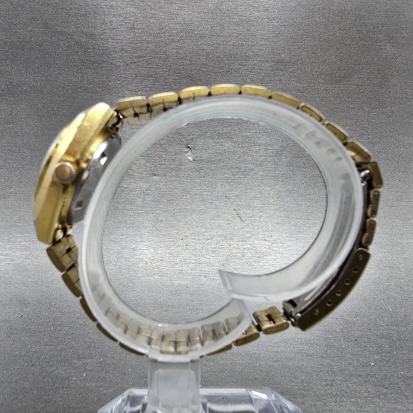 Seiko Automatic Watch Women 25mm Champagne Dial Gold Tone Daydate 4206-0469 Runs6