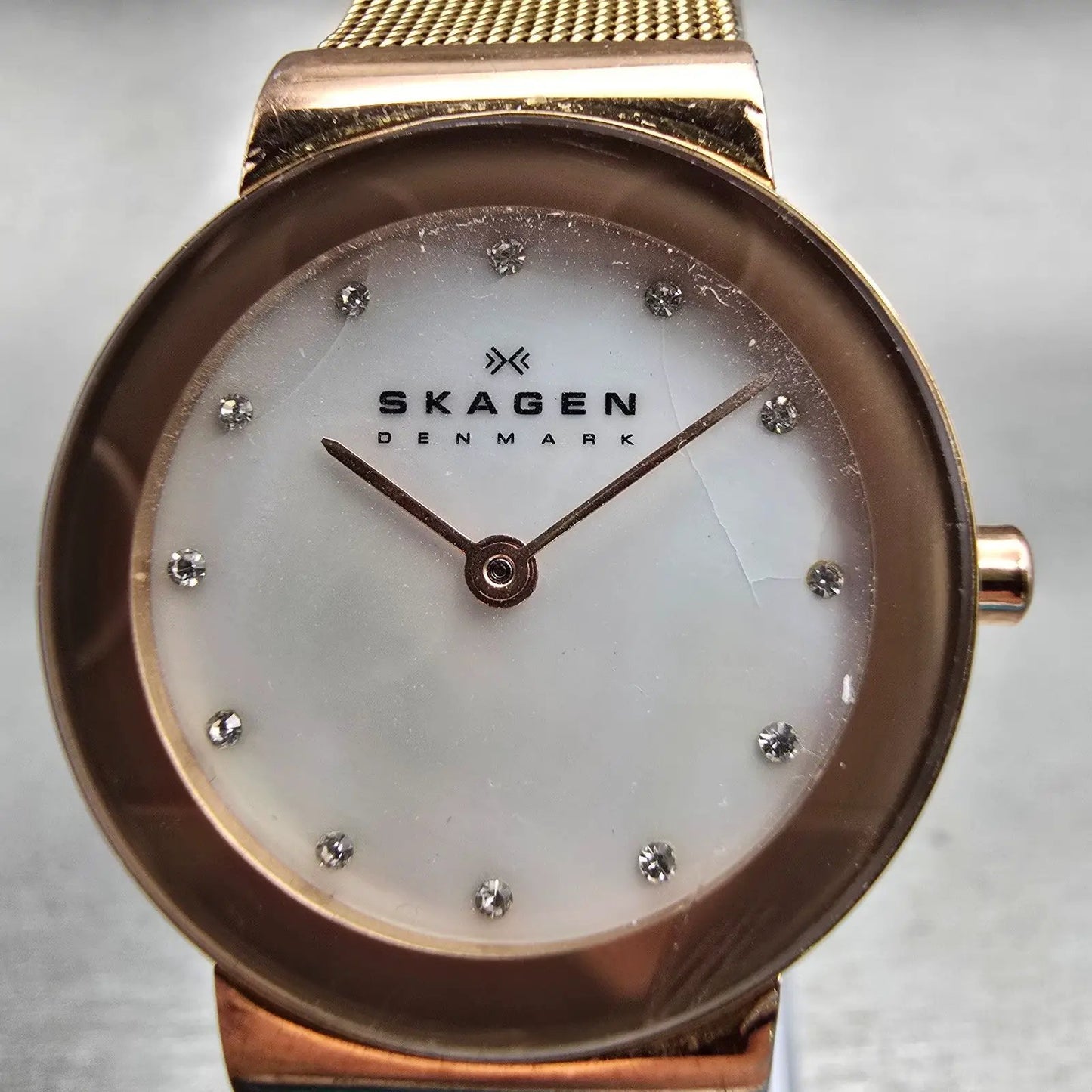 Skagen Freja Watch Women 26mm MOP Dial Rose Gold Round 358SRRD New Battery1