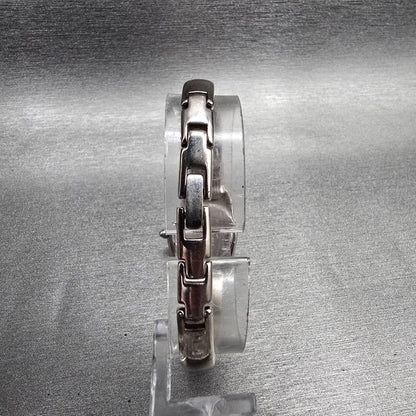 Citizen Watch Women 20mm Black Dial Silver Oval Bangle 5421-S76434 New Battery L7