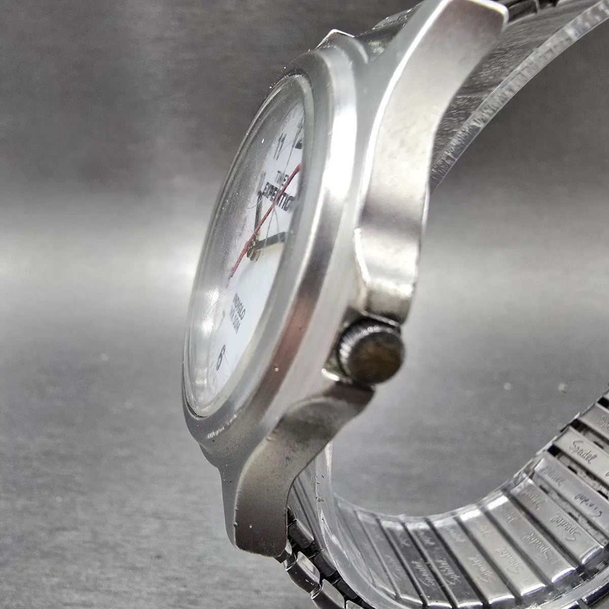 Timex Expedition Watch Men 38mm White Dial Silver Date Round New Battery Indiglo2