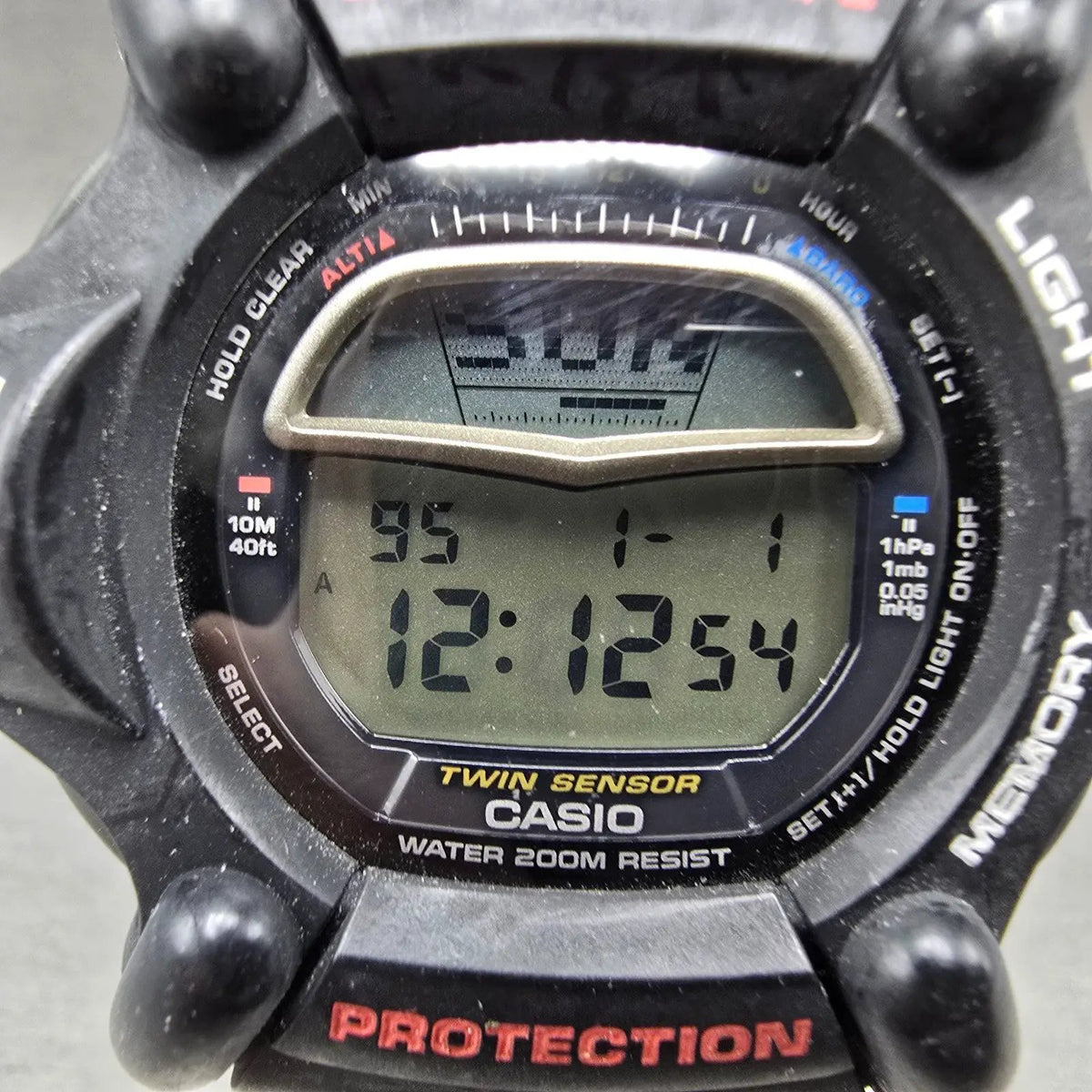 Casio G-Shock Riseman DW-9100 Watch Men 54mm Black Alarm Chronograph New battery1