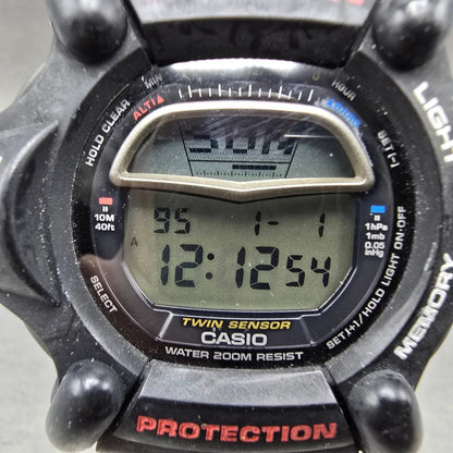 Casio G-Shock Riseman DW-9100 Watch Men 54mm Black Alarm Chronograph New battery1