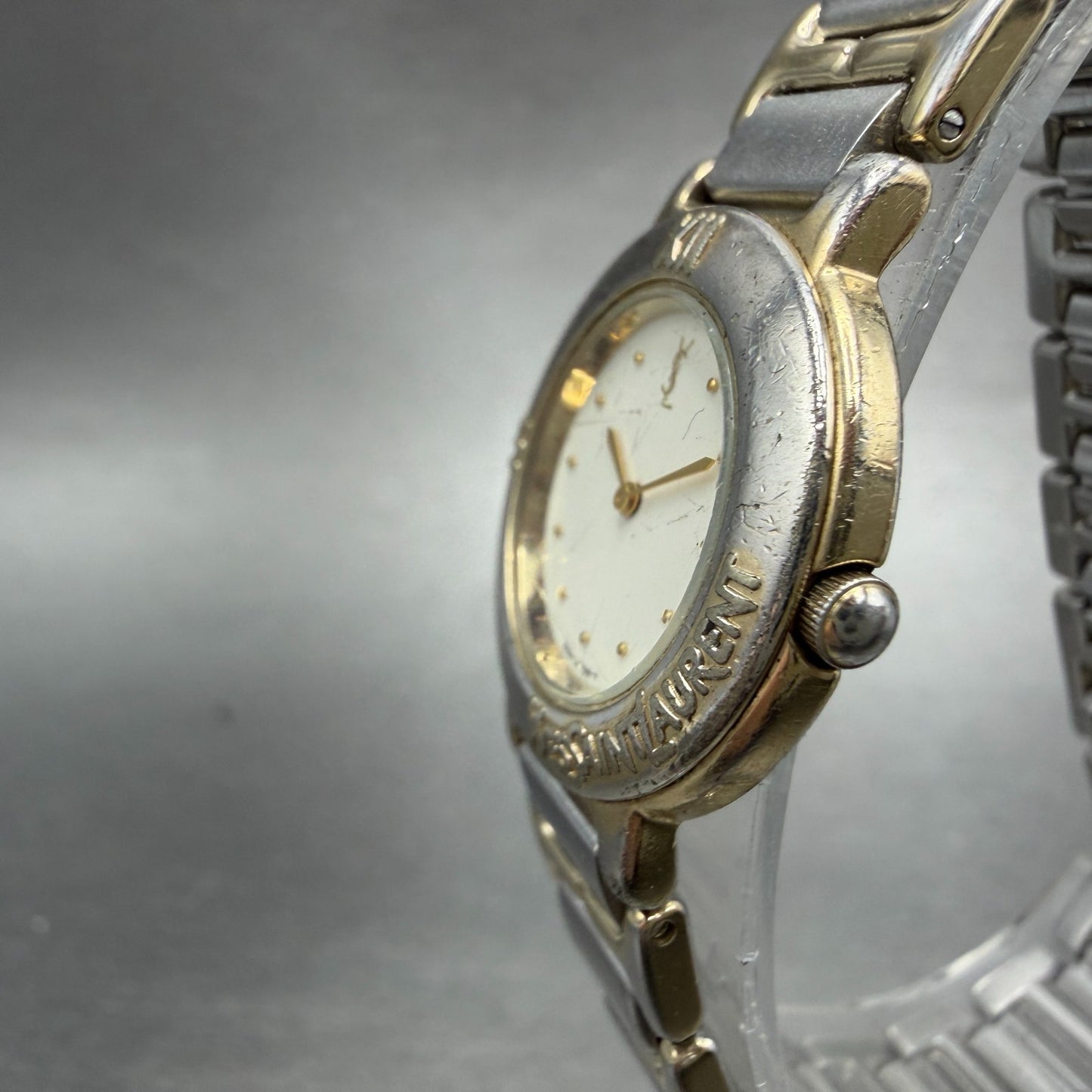 Yves Saint Laurent Watch Women 24mm White Dial Two Tone Round 2200-229789 Newbat2