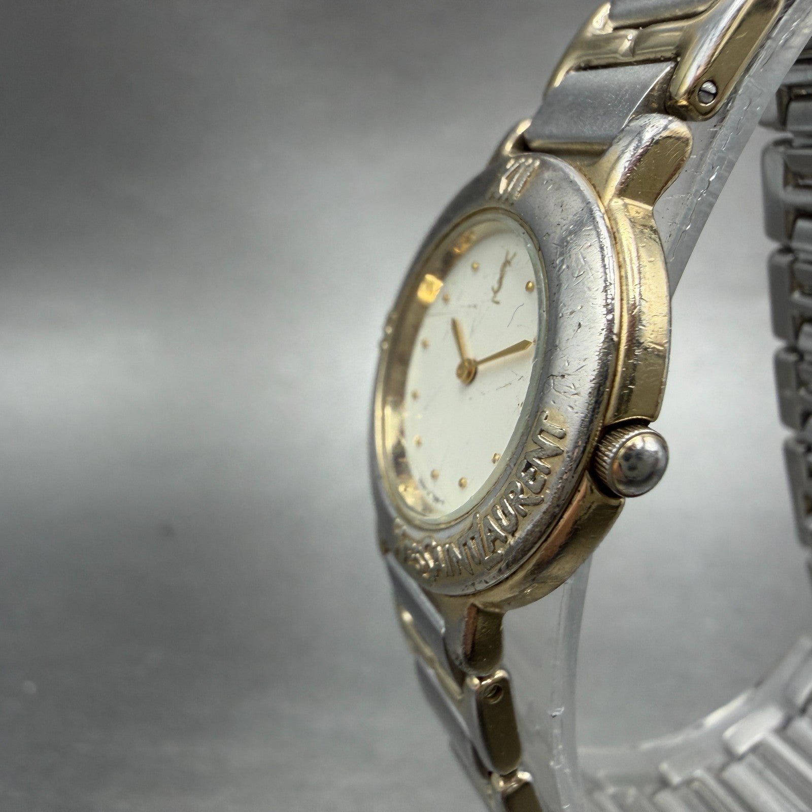 Yves Saint Laurent Watch Women 24mm White Dial Two Tone Round 2200-229789 Newbat2
