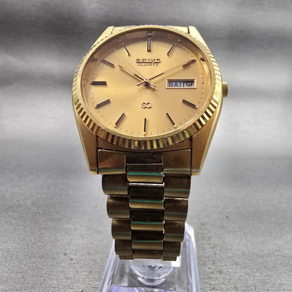 Seiko SQ President Watch Men 36mm Gold Dial Gold Tone Daydate 5Y23-8A69 New Batt5