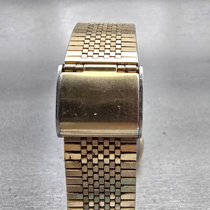 Seiko Avenue Watch Men 32mm Cream Dial Gold Tone Date 5H22-6150 New Battery VTG7
