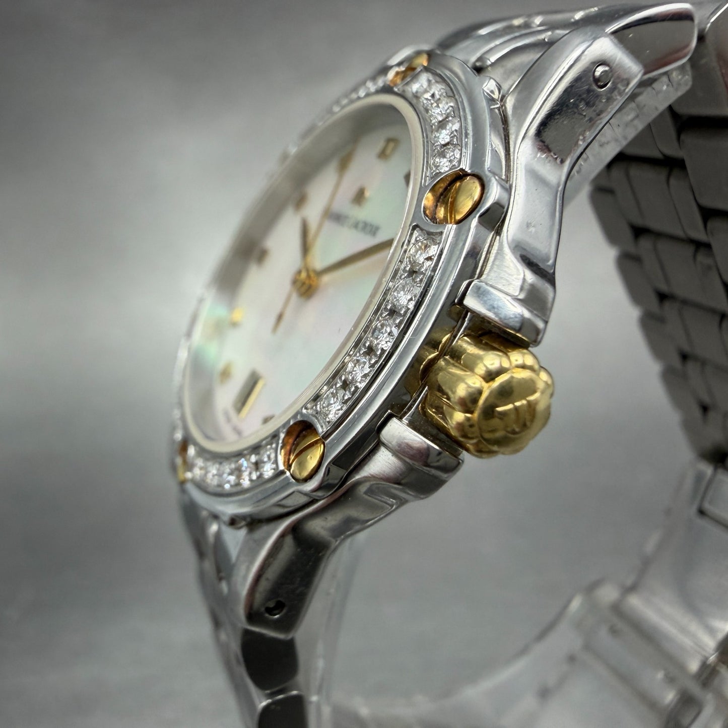 Maurice Lacroix Tiago Watch Women 30mm MOP Dial Two Tone Date Diamond New Batt2