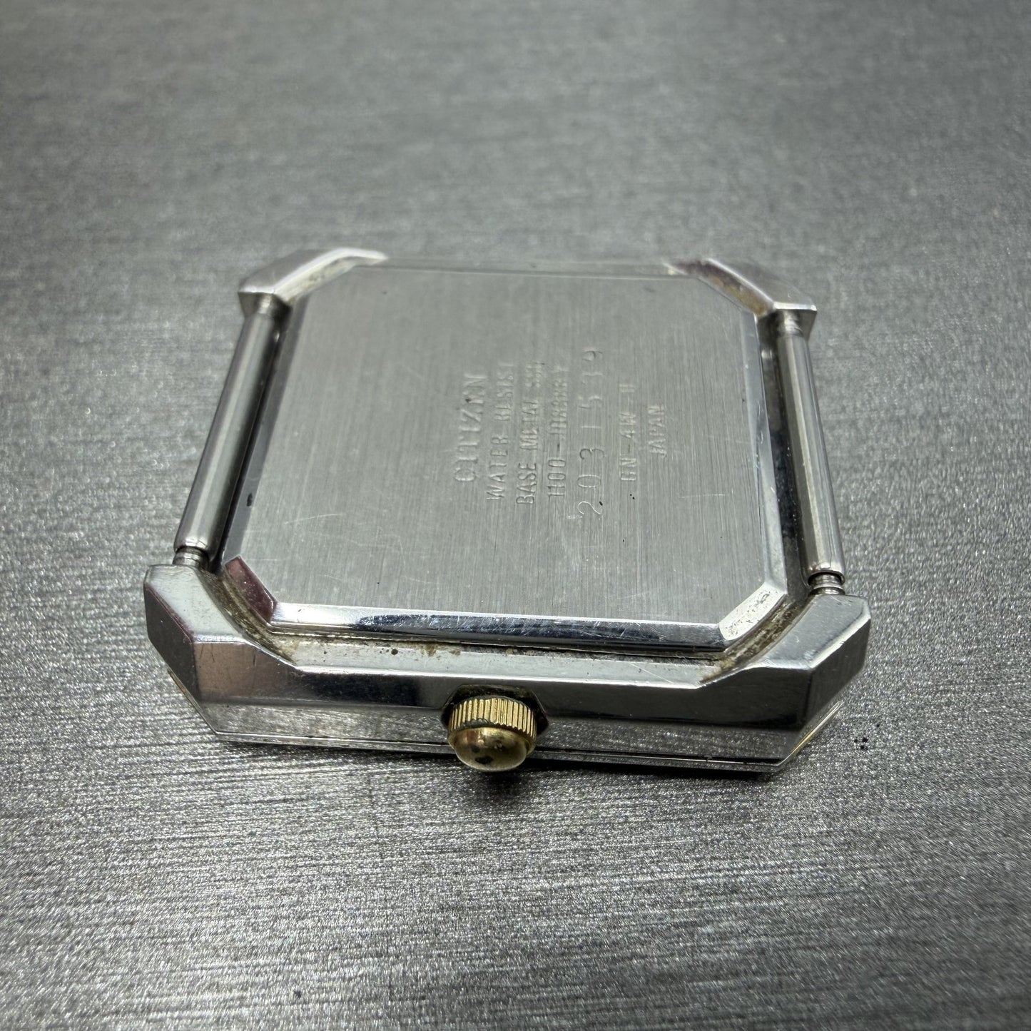 Citizen CQ Tank Watch Men 26mm Silver Dial Two Tone Rectangle 1100-108388 PARTS9