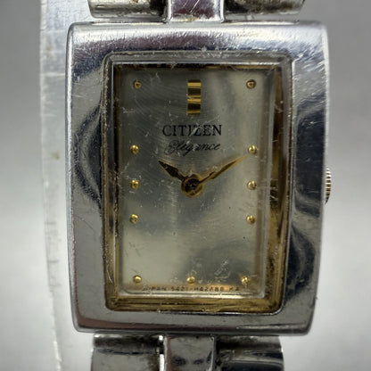 Citizen Elegance Tank Watch Women 14mm Champagne Dial TwoTone 5421H24156 NewBat1