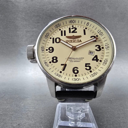 Invicta Force Automatic Watch Men 46mm Cream Dial Steel Date Round 3391 Runs5