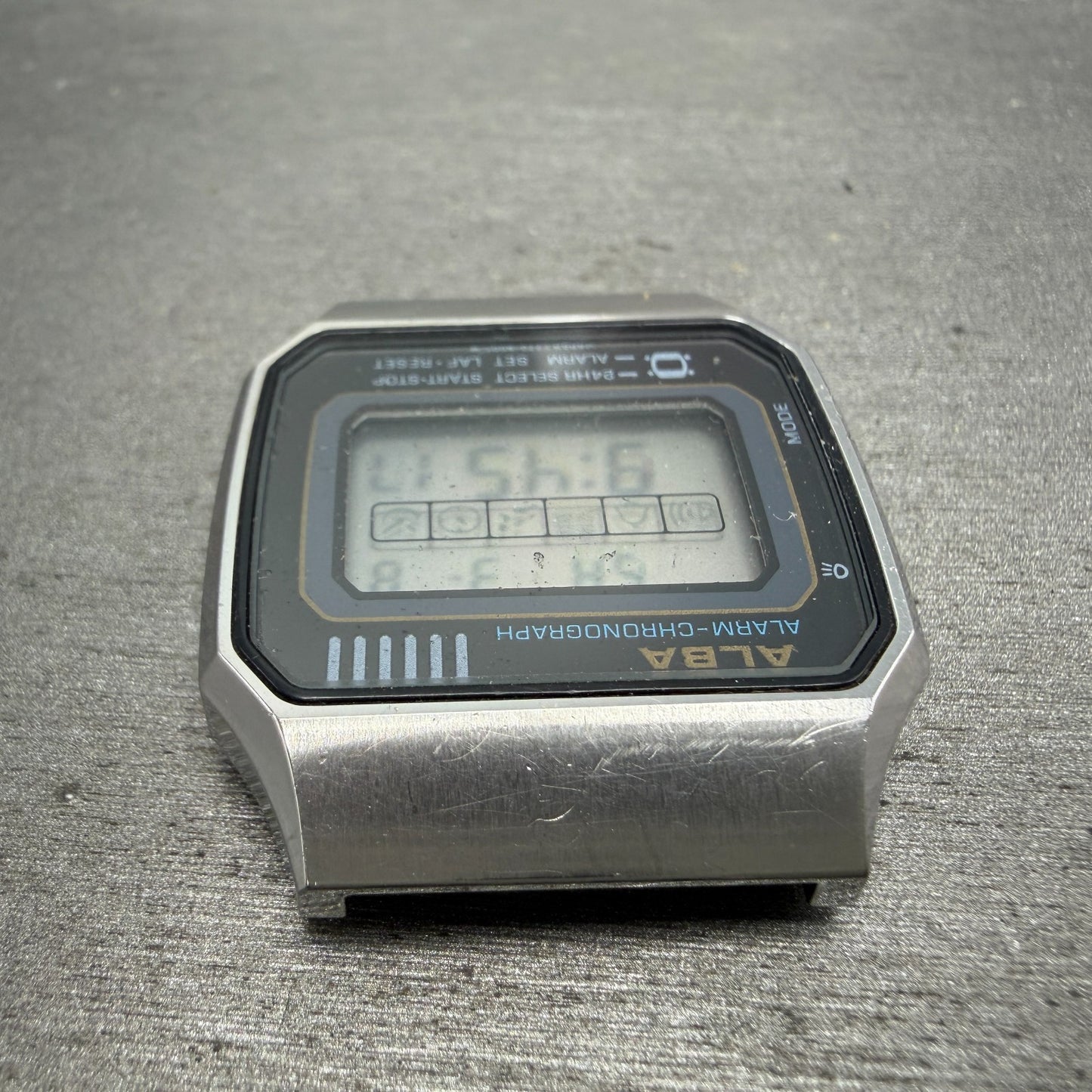 Seiko ALBA Digital Watch Men 34mm Silver Tone Alarm Chrono V770-5010 PARTS5