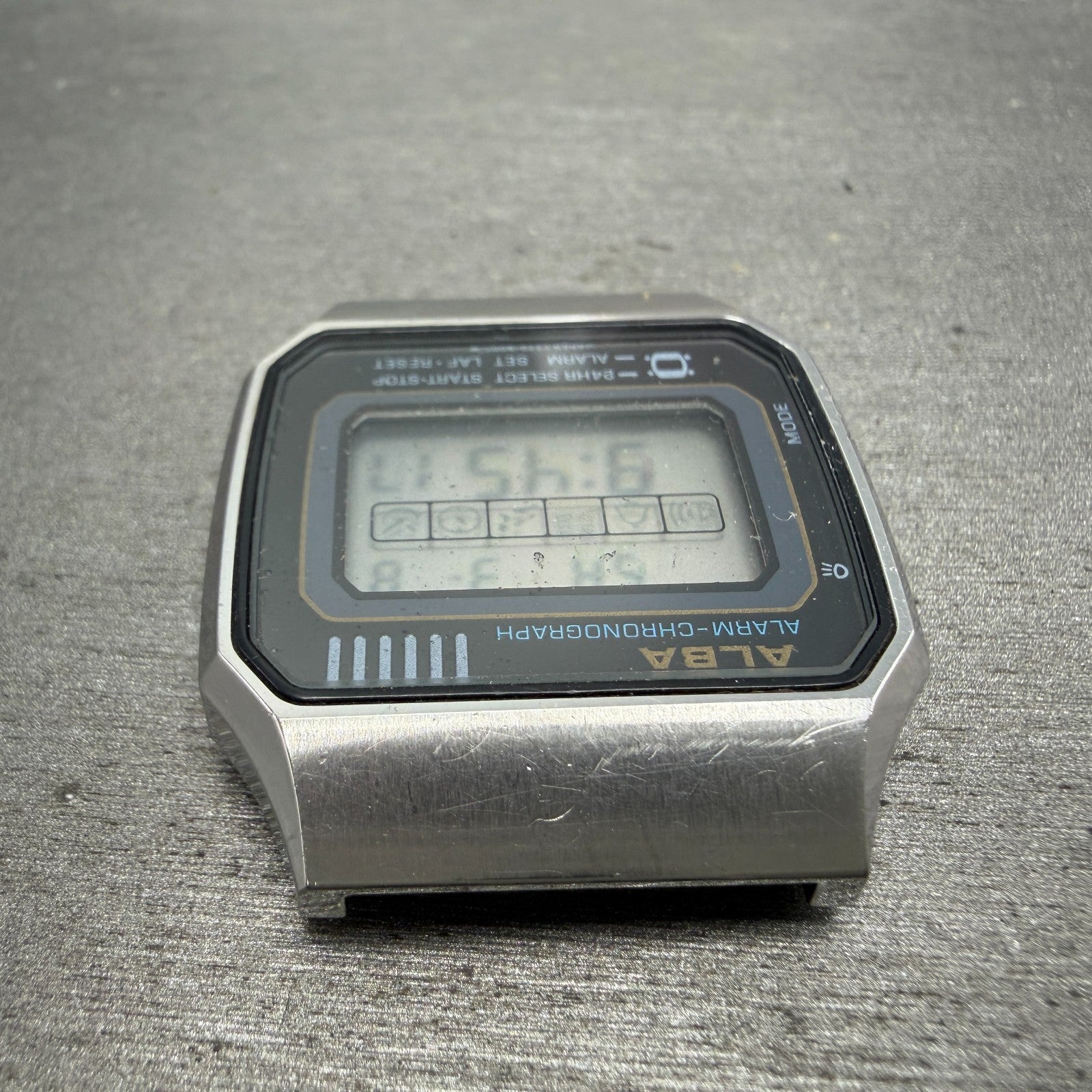 Seiko ALBA Digital Watch Men 34mm Silver Tone Alarm Chrono V770-5010 PARTS5