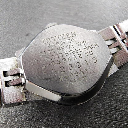 VTG Citizen CQ Watch Women 17mm Silver Dial Silver Tone Oval New Battery9