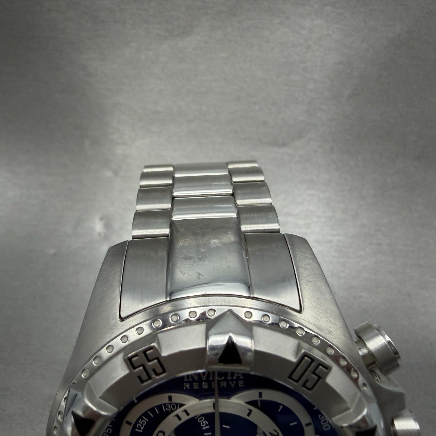 Invicta Reserve Chronograph Watch Men 52mm Blue Dial Steel Date 5526 New Battery4