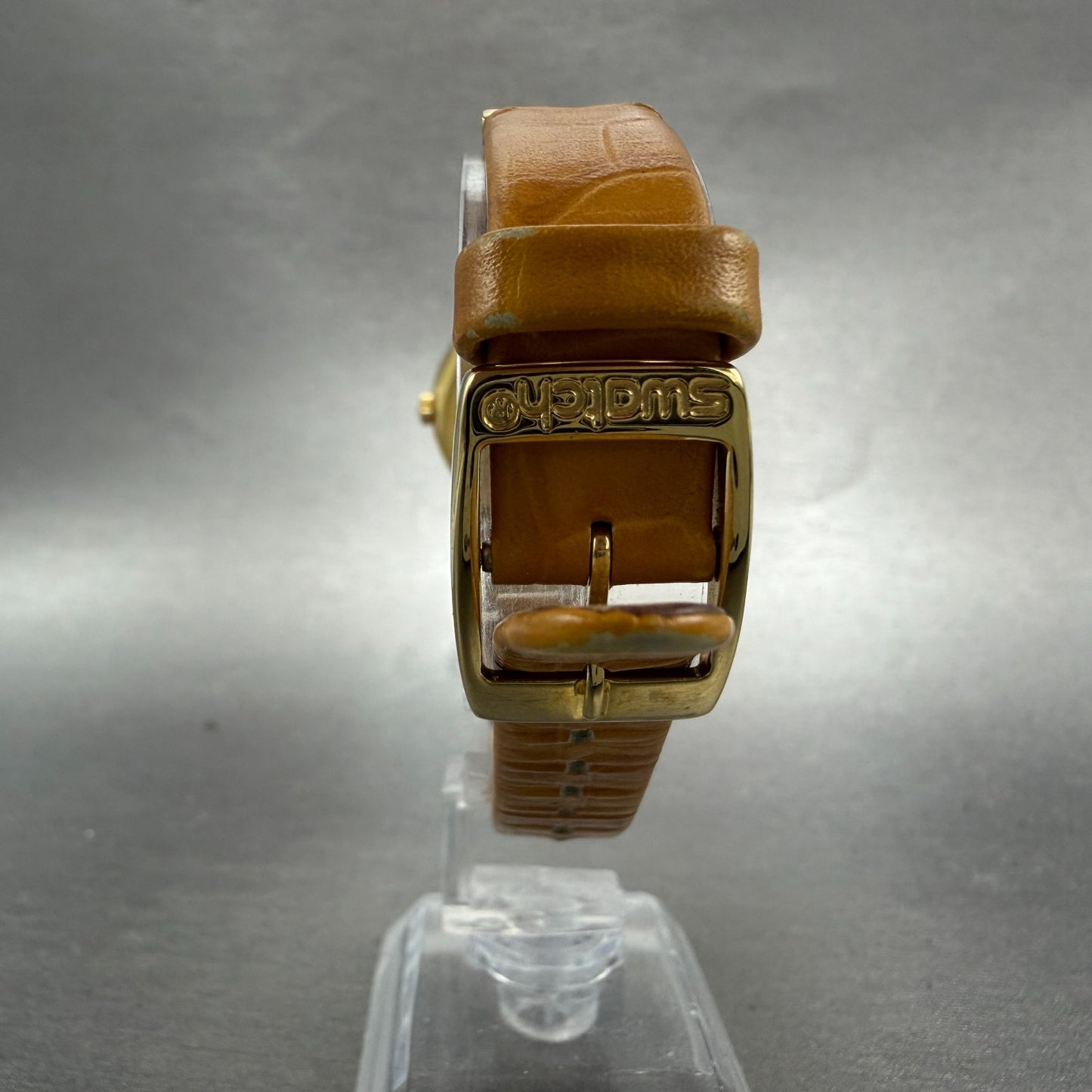 Swatch Irony Watch Women 25mm Silver Dial Gold Tone Round New Battery7