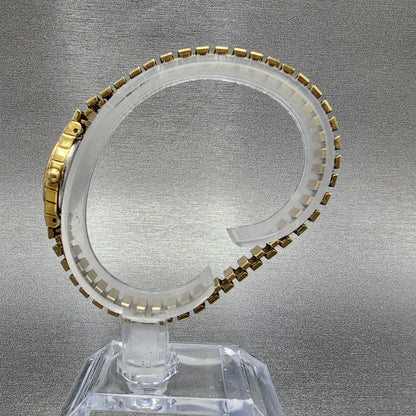 VTG Citizen Watch Women 16mm Black Dial Gold Tone Oval 5920-S52446 New Battery