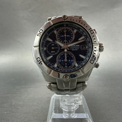 Seiko Alba Roox Chronograph Watch Men 40mm Blue Dial Silver Tone Date NewBattery5