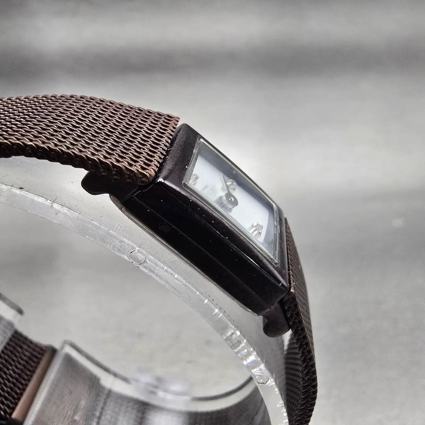 Skagen Denmark Watch Women 12mm White Dial Brown Tone Rectangle 382SSBRD New Bat3