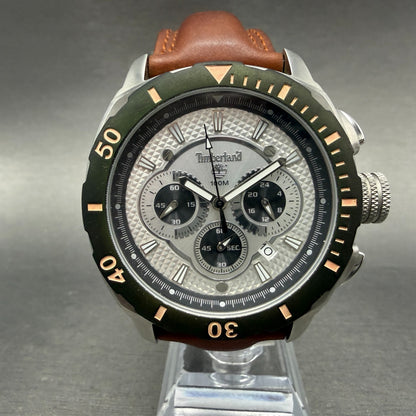 Timberland Chronograph Watch Men 45mm Silver Dial Silver Tone Date  PARTS0