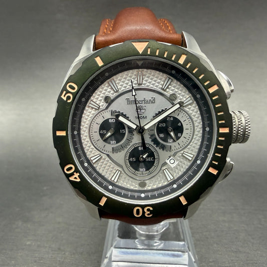 Timberland Chronograph Watch Men 45mm Silver Dial Silver Tone Date  PARTS0