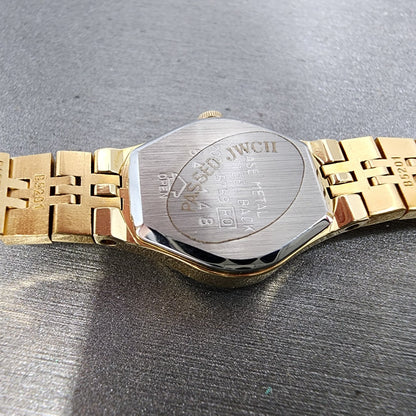 Seiko Watch Women 17mm Brown Dial Gold Tone Oval 2C205759 New Battery NOS9
