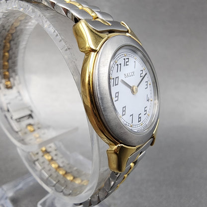 Bally Watch Women 23mm White Dial Two Tone Round 13.01 New Battery W/Box4