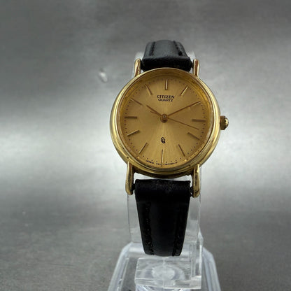 Citizen CQ Watch Women 22mm Gold Dial Gold Tone Oval 2931-291611 New Battery5