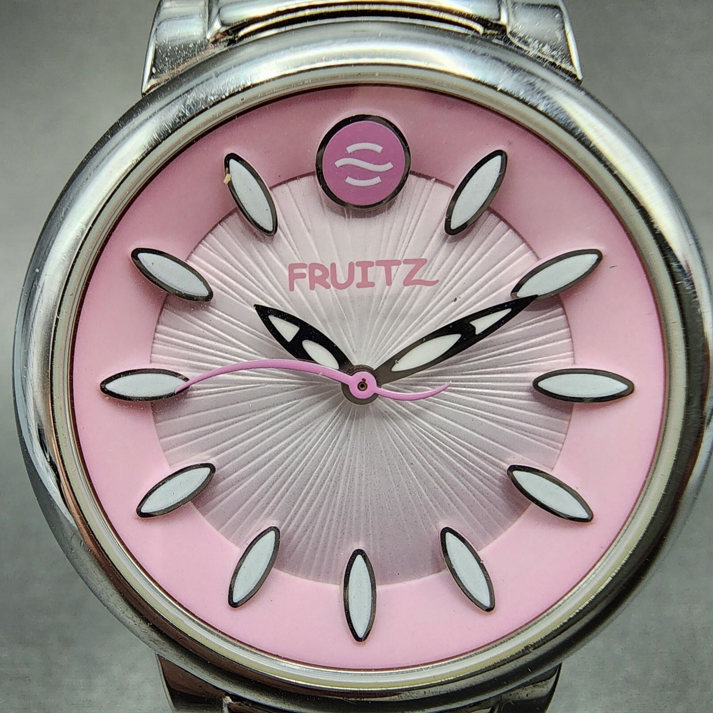 Philip Stein Fruitz Watch Women 38mm Pink Dial Stainless Steel Round New Battery1