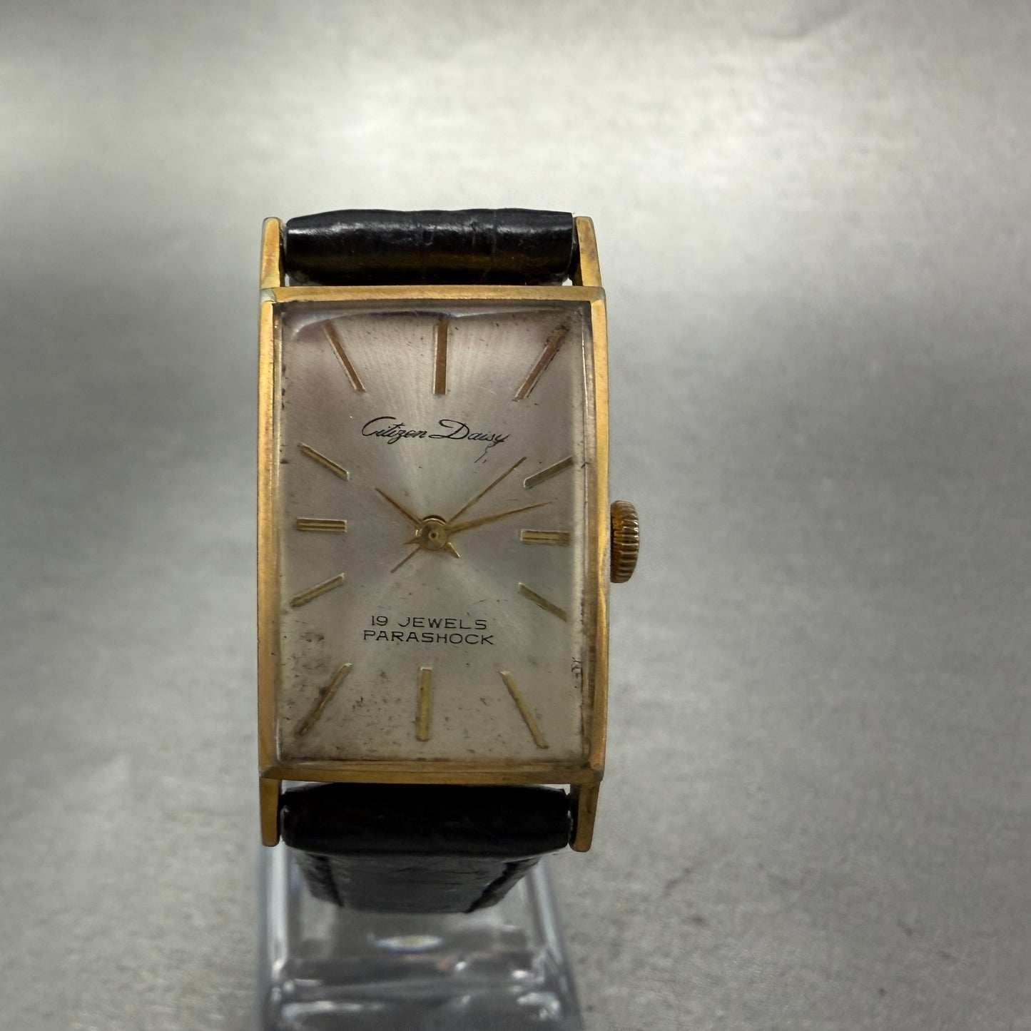 Citizen Daisy Tank Watch Women20mm Silver Dial Gold Tone Manual S6403 Runs0