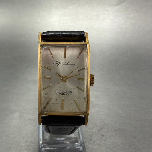 Citizen Daisy Tank Watch Women20mm Silver Dial Gold Tone Manual S6403 Runs0
