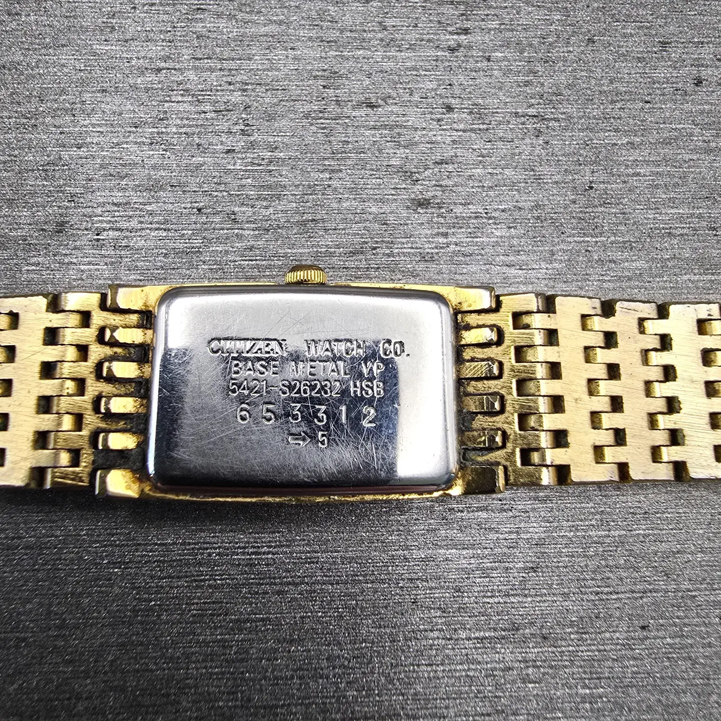 Citizen Elegance Tank Watch Women 14mm Champagne Dial Gold 5421-S26232 New Batt10