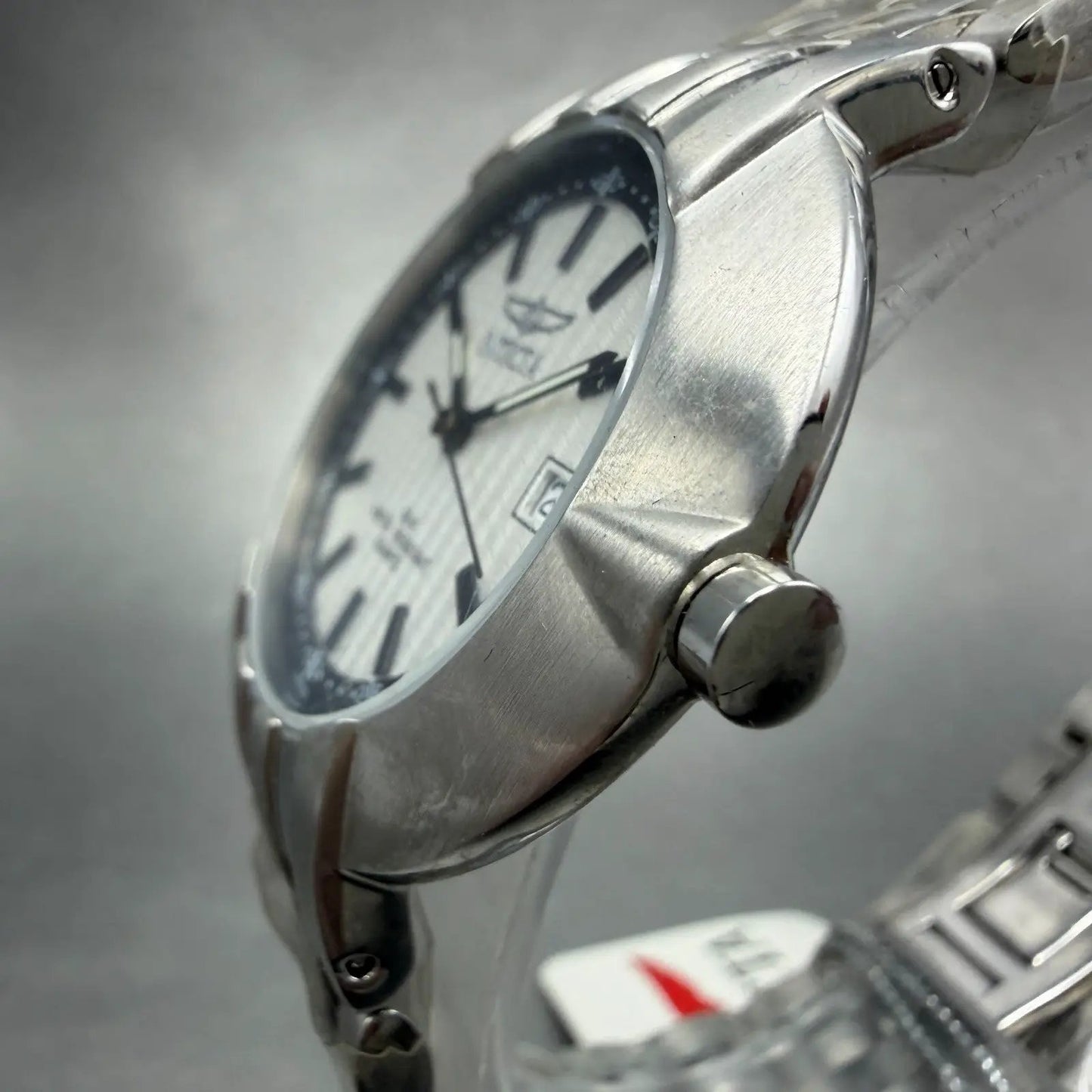 Invicta Watch Men 37mm Silver Dial Silver Tone Date Round 9637 new Battery2