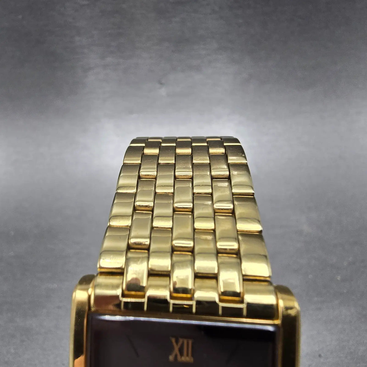 Seiko Lassale Tank Watch Men 25mm Gray Dial Gold Tone Rectangle 7N00-5219 PARTS5