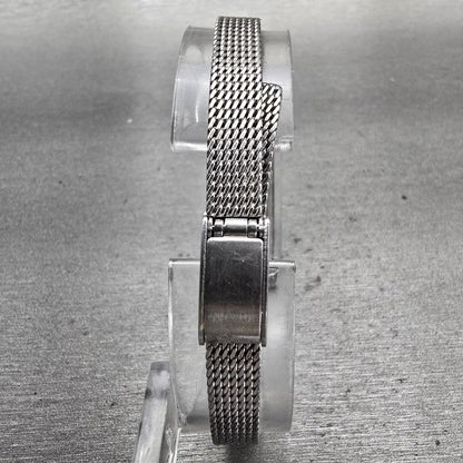 Skagen Denmark Watch Women 13mm Black Dial Silver Tone Rectangle 214SSCB New Bat7