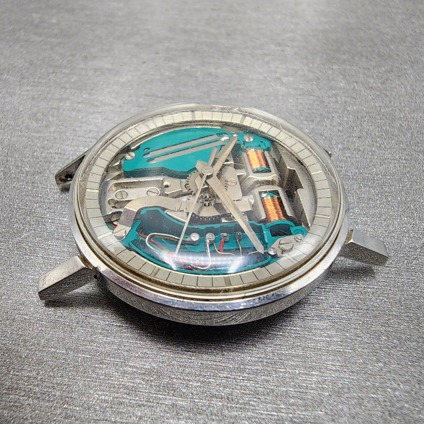 Bulova Accutron Spaceview M4 Watch men 35mm Skeleton Dial Steel  PARTS6
