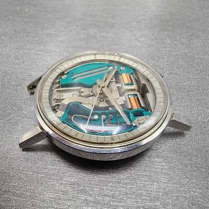 Bulova Accutron Spaceview M4 Watch men 35mm Skeleton Dial Steel  PARTS6