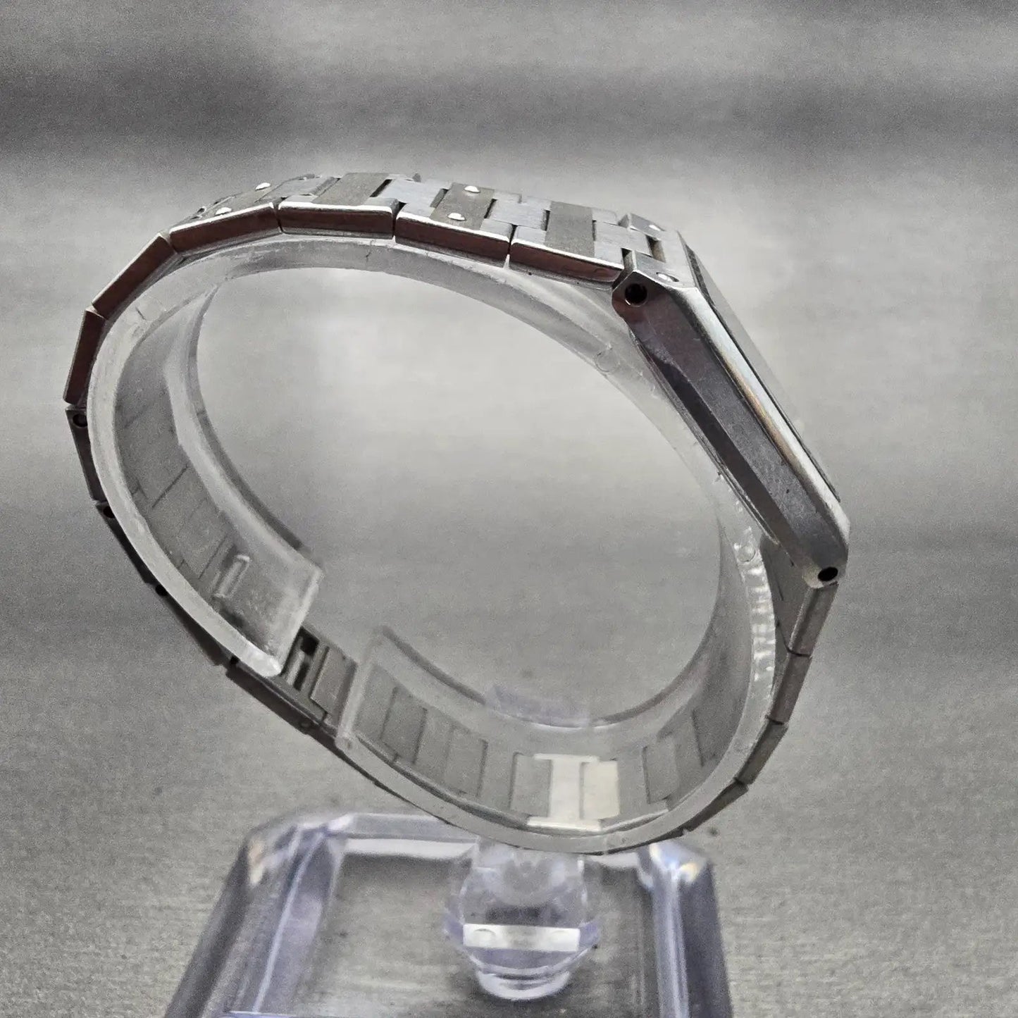 Seiko Tank Watch Women 19mm Gray Dial Silver Tone Rectangle 1221-5050 New Batt8
