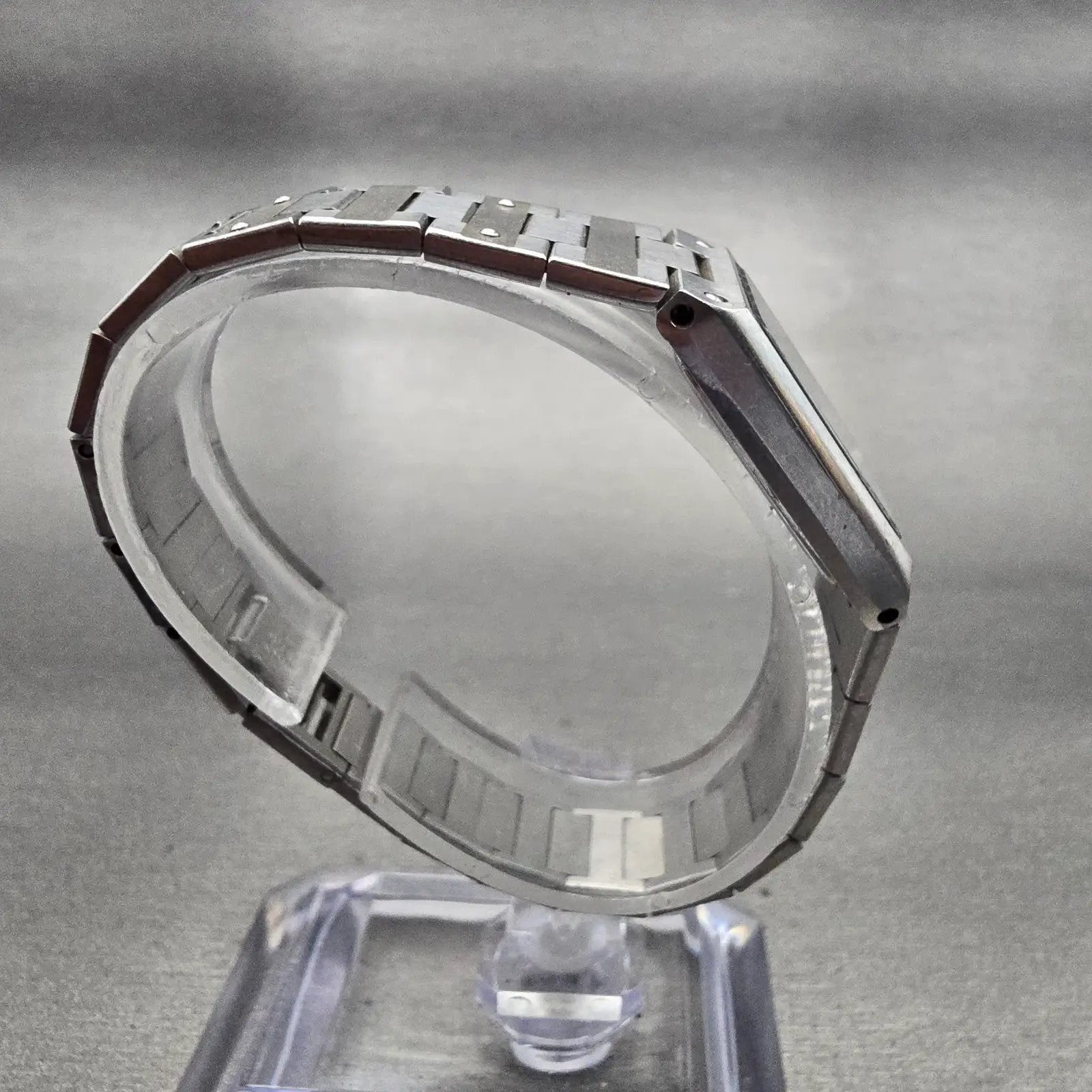 Seiko Tank Watch Women 19mm Gray Dial Silver Tone Rectangle 1221-5050 New Batt8