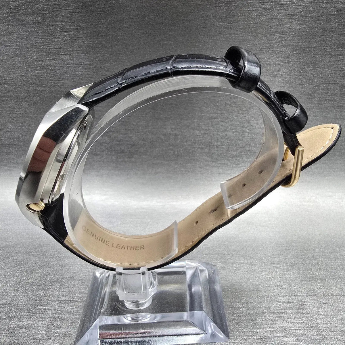 Seiko Pulsar Watch Men 36mm Gold Dial Silver Daydate Y513-503H New Battery6