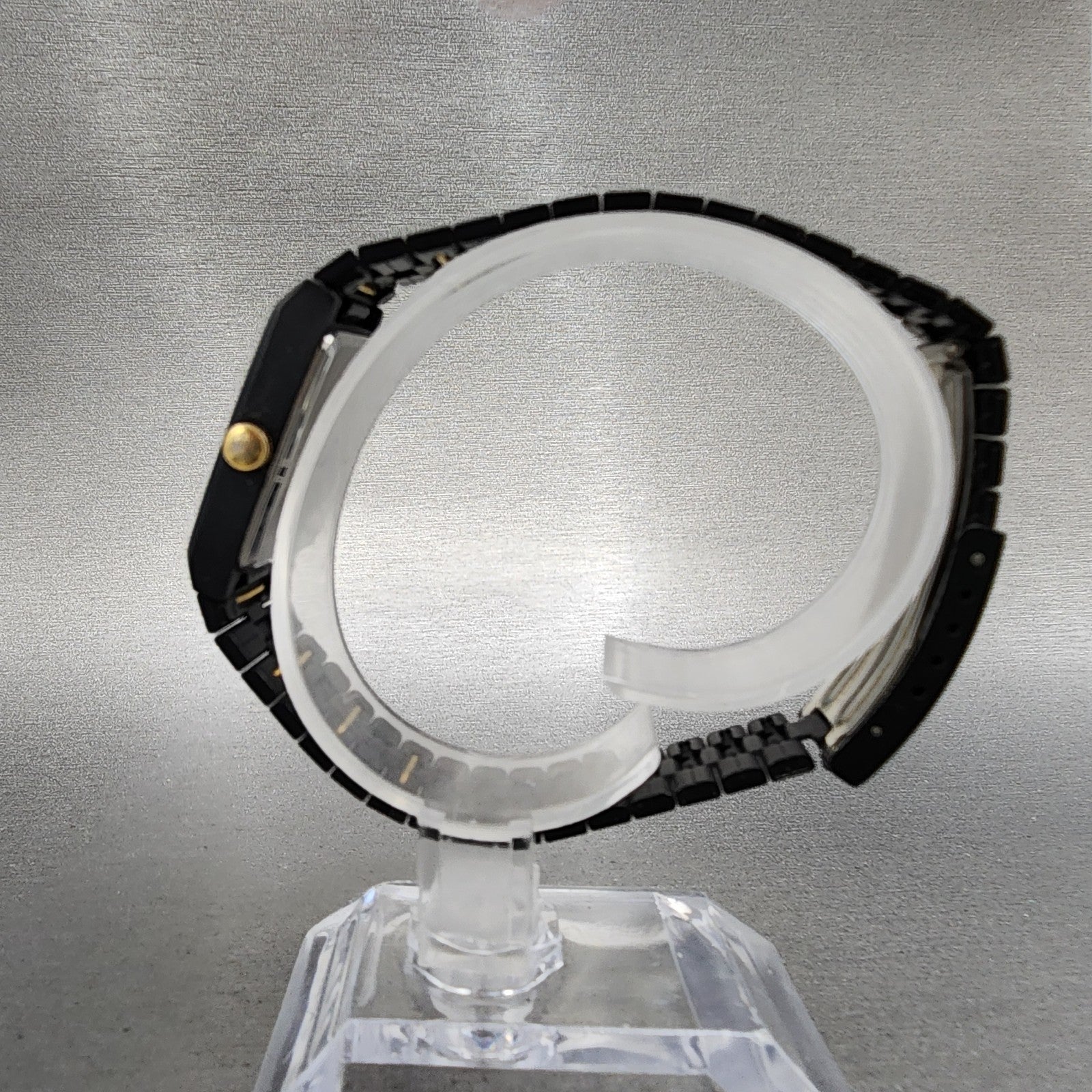 Seiko Watch Women 22mm Analgo Digital Black Tone Rectangle E0295619 New Battery6